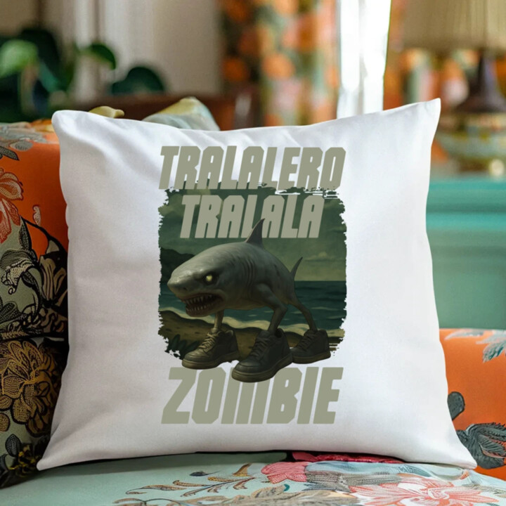 Tralalero tralala - zombie - Italian Brainrot  - vankúš s potlačou