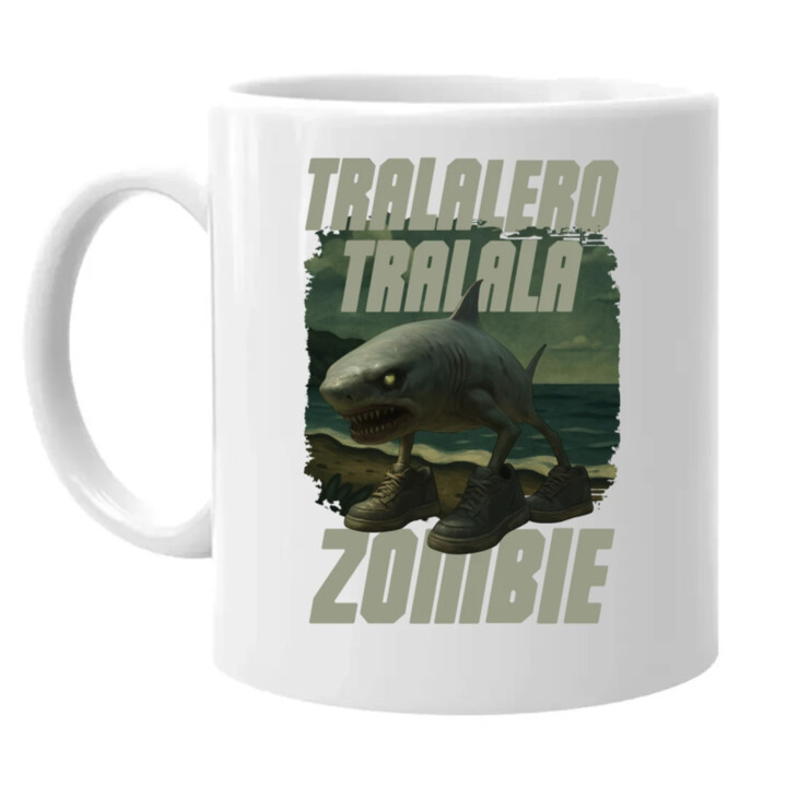 Tralalero tralala - zombie - Italian Brainrot  - keramický hrnček s potlačou