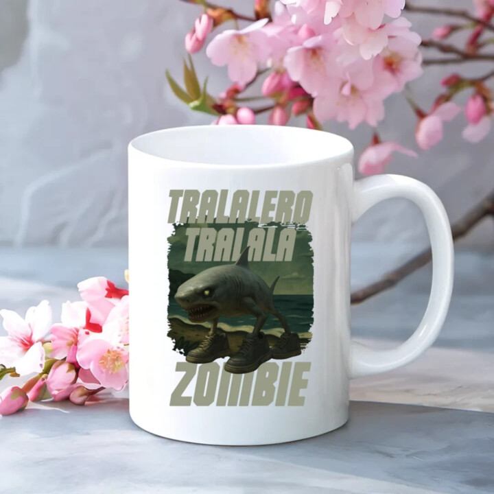 Tralalero tralala - zombie - Italian Brainrot  - keramický hrnček s potlačou