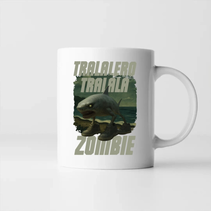 Tralalero tralala - zombie - Italian Brainrot  - keramický hrnček s potlačou
