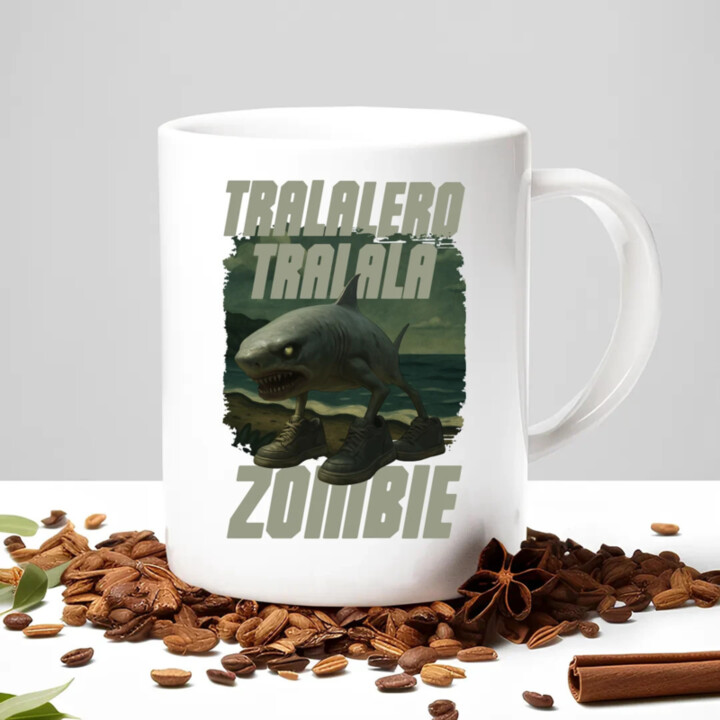 Tralalero tralala - zombie - Italian Brainrot  - keramický hrnček s potlačou