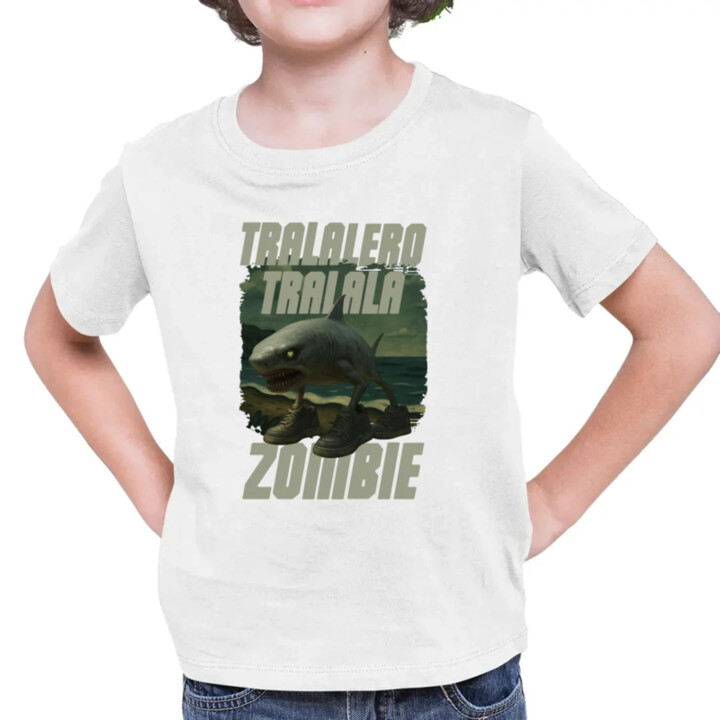 Tralalero tralala - zombie - Italian Brainrot  - detské tričko s potlačou