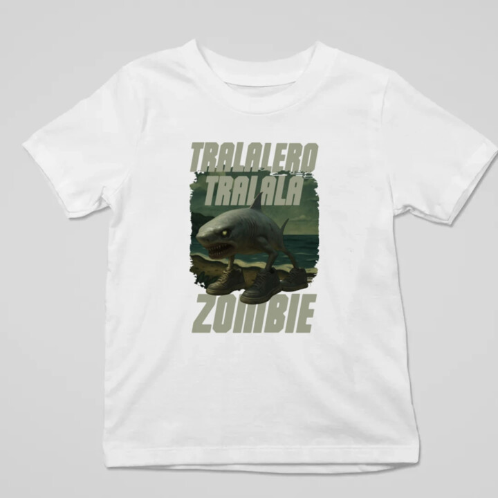 Tralalero tralala - zombie - Italian Brainrot  - detské tričko s potlačou