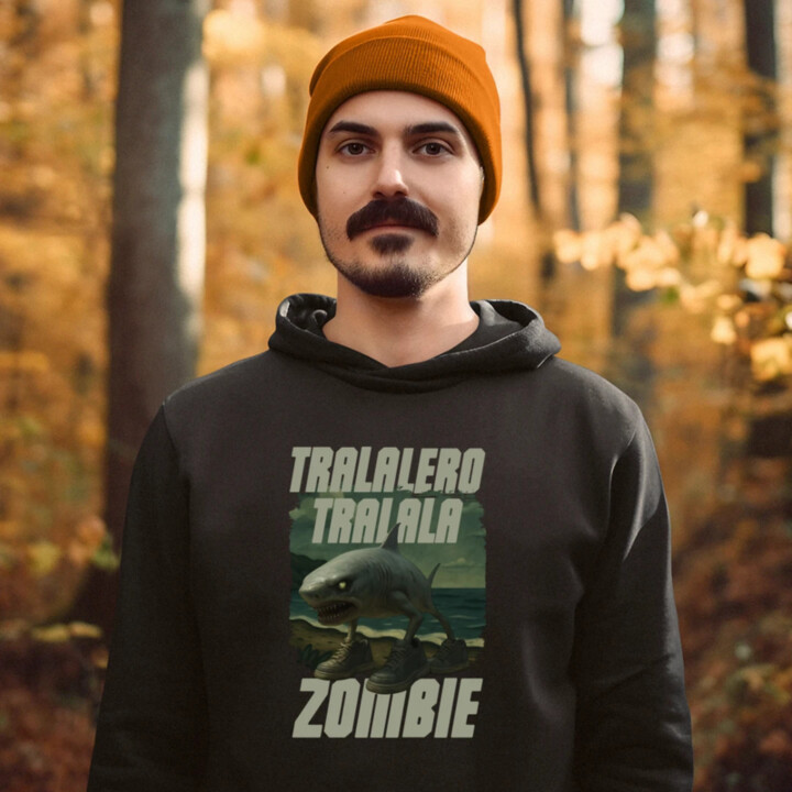Tralalero tralala - zombie - Italian Brainrot   - pánska mikina s potlačou