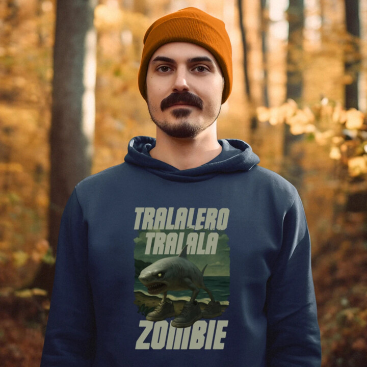 Tralalero tralala - zombie - Italian Brainrot   - pánska mikina s potlačou