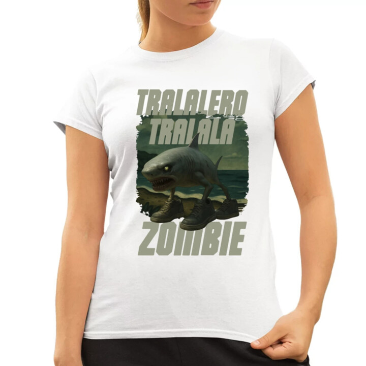 Tralalero tralala - zombie - Italian Brainrot  - dámske tričko s potlačou