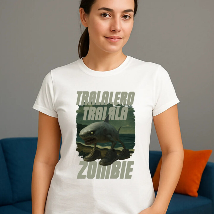 Tralalero tralala - zombie - Italian Brainrot  - dámske tričko s potlačou
