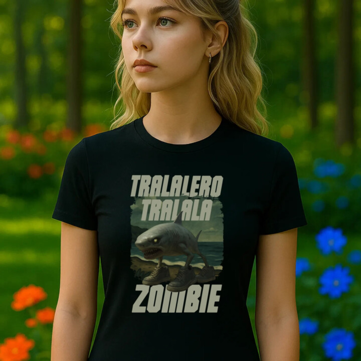 Tralalero tralala - zombie - Italian Brainrot  - dámske tričko s potlačou