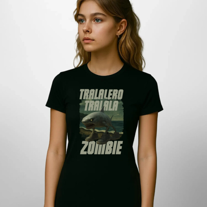 Tralalero tralala - zombie - Italian Brainrot  - dámske tričko s potlačou