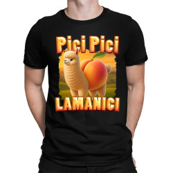 Pici pici lamanici - lama broskyňa - Italian Brainrot  - pánske tričko s potlačou