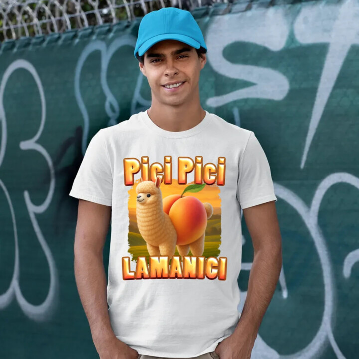 Pici pici lamanici - Italian Brainrot  - pánske tričko s potlačou