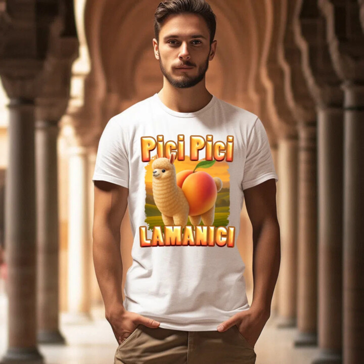 Pici pici lamanici - Italian Brainrot  - pánske tričko s potlačou