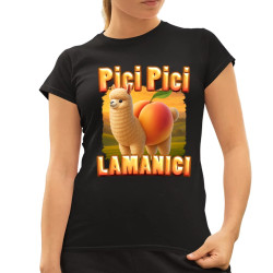 Pici pici lamanici - lama broskyňa - Italian Brainrot  - dámske tričko s potlačou