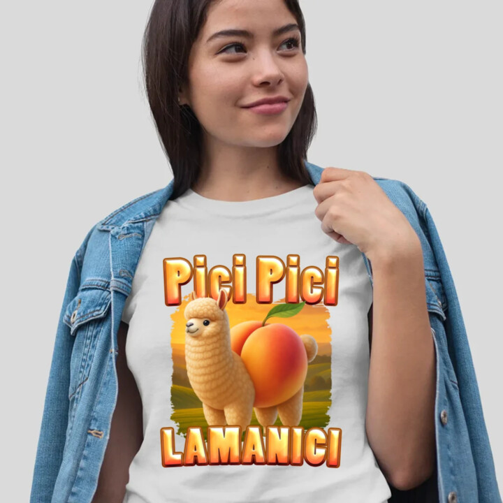 Pici pici lamanici - Italian Brainrot  - dámske tričko s potlačou