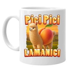 Pici pici lamanici - lama broskyňa - Italian Brainrot  - keramický hrnček s potlačou