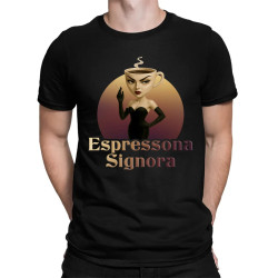 Espressona Signora - Italian Brainrot - žena s kávou - pánske tričko s potlačou