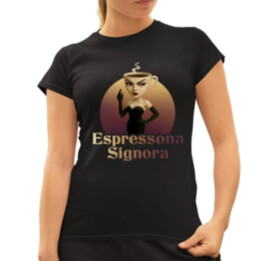 Espressona Signora - Italian Brainrot - žena s kávou - dámske tričko s potlačou