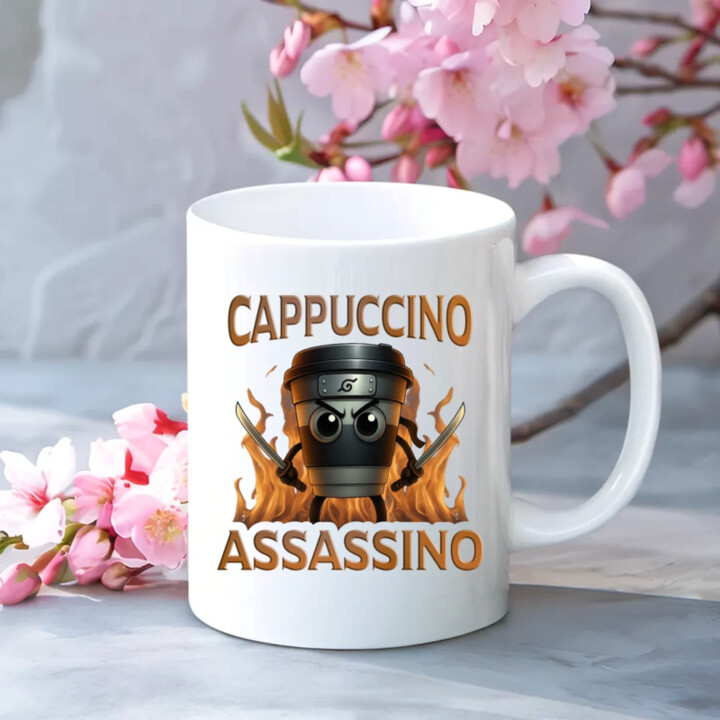 Cappuccino Assassino V3 - Italian Brainrot - hrnček ninja - keramický hrnček s potlačou