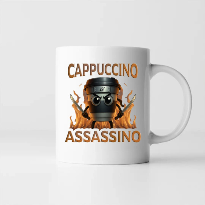 Cappuccino Assassino V3 - Italian Brainrot - hrnček ninja - keramický hrnček s potlačou