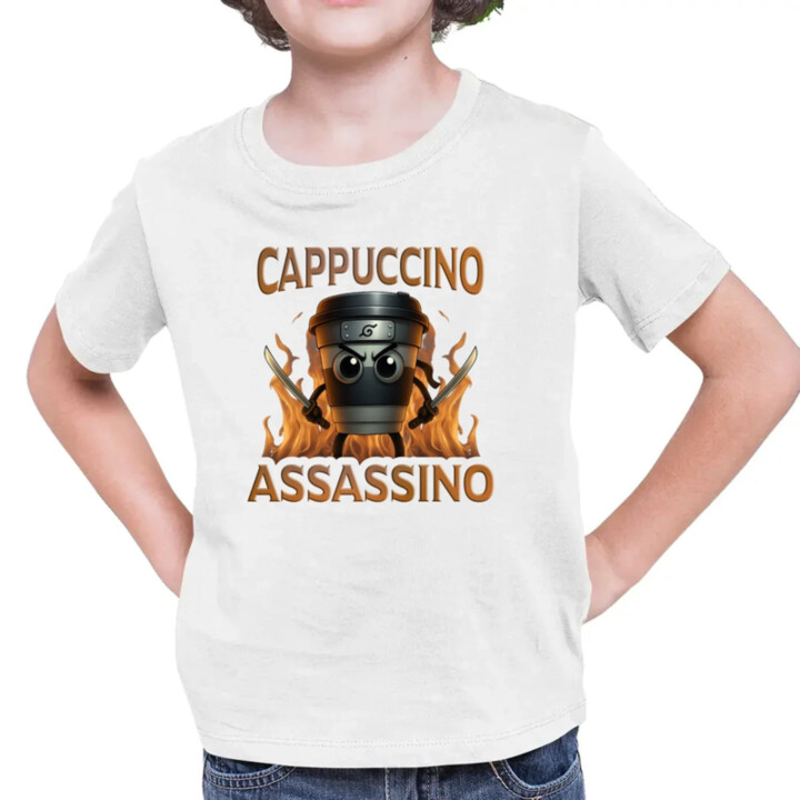 Cappuccino Assassino V3 - Italian Brainrot - hrnček ninja - detské tričko s potlačou