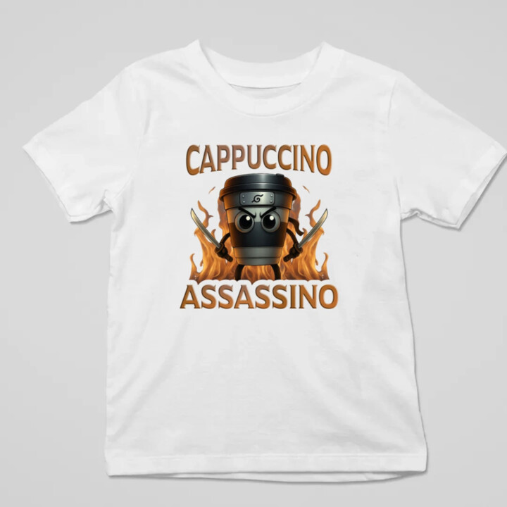 Cappuccino Assassino V3 - Italian Brainrot - hrnček ninja - detské tričko s potlačou