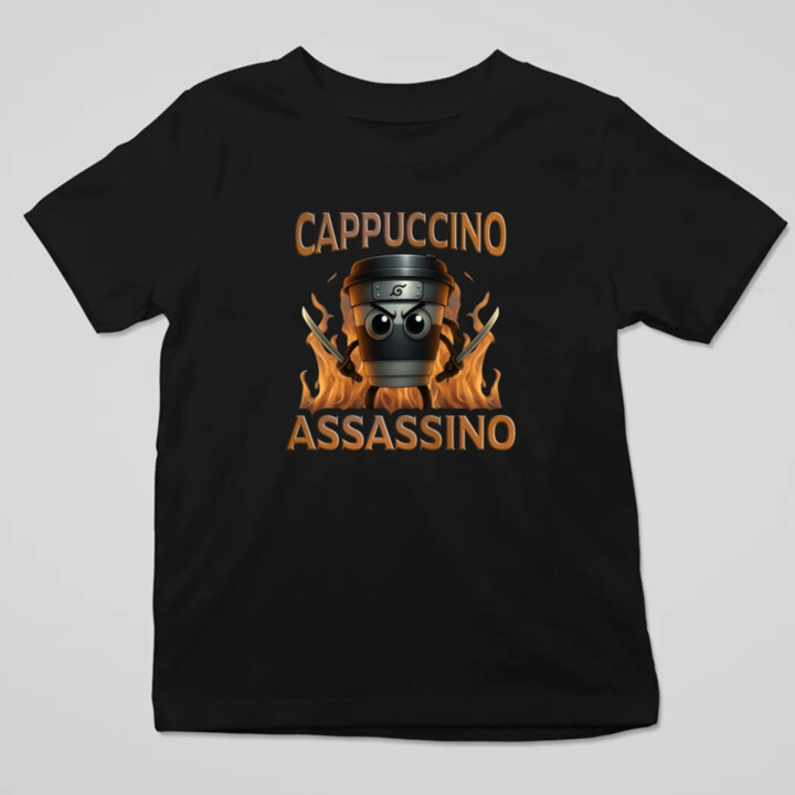 Cappuccino Assassino V3 - Italian Brainrot - hrnček ninja - detské tričko s potlačou