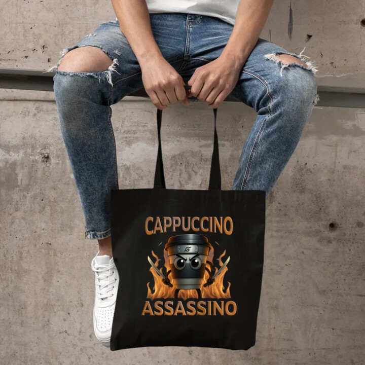 Cappuccino Assassino V3 - Italian Brainrot - hrnček ninja - taška s potlačou