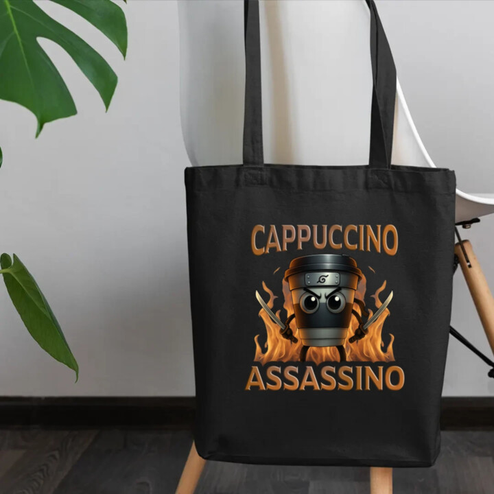 Cappuccino Assassino V3 - Italian Brainrot - hrnček ninja - taška s potlačou
