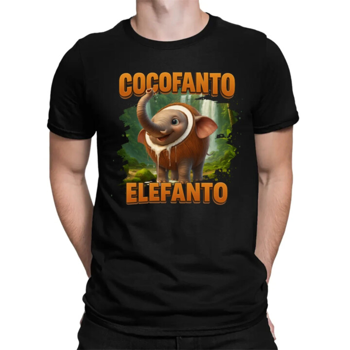 Cocofanto Elefanto - Italian Brainrot - slon v kokosu - pánske tričko s potlačou