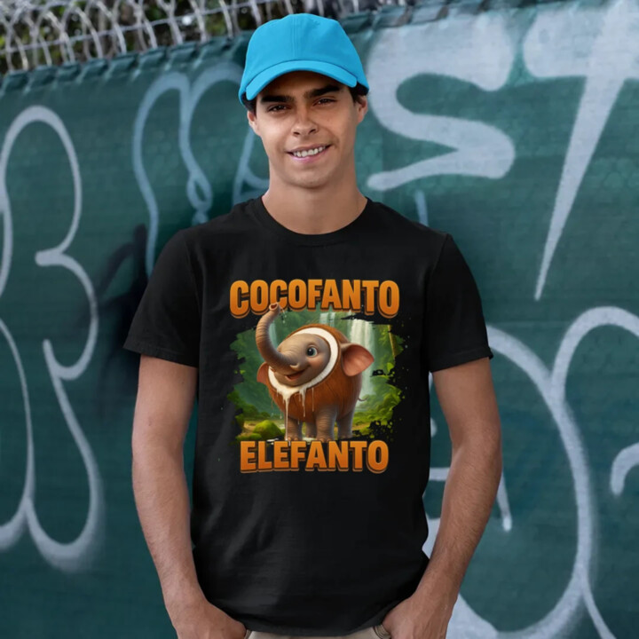 Cocofanto Elefanto - Italian Brainrot - slon v kokosu - pánske tričko s potlačou