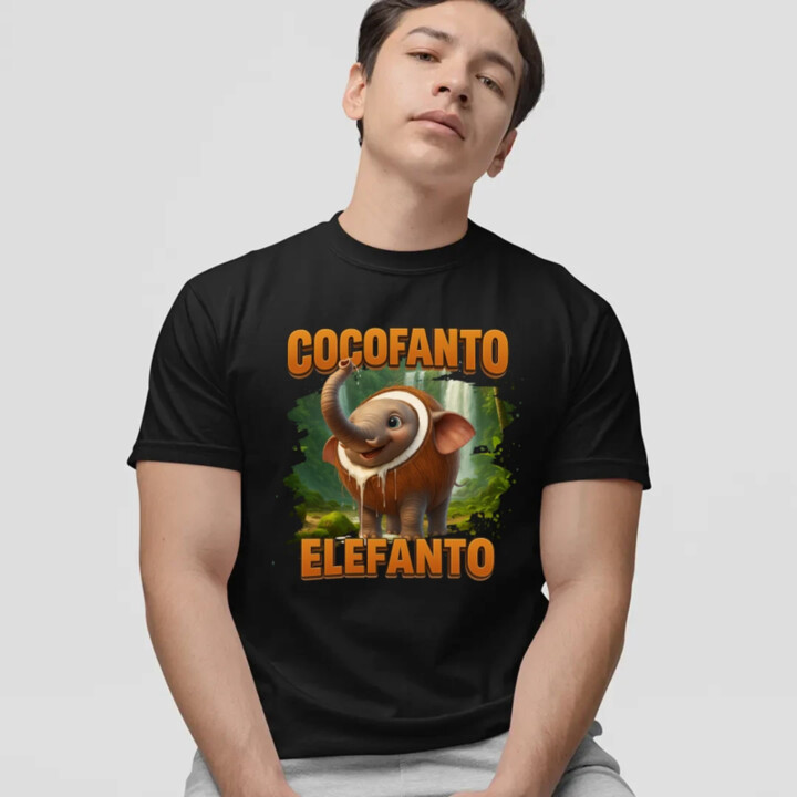 Cocofanto Elefanto - Italian Brainrot - slon v kokosu - pánske tričko s potlačou