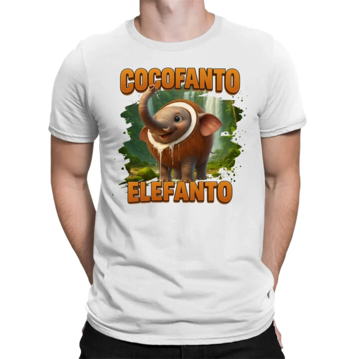 Cocofanto Elefanto - Italian Brainrot - slon v kokosu - pánske tričko s potlačou