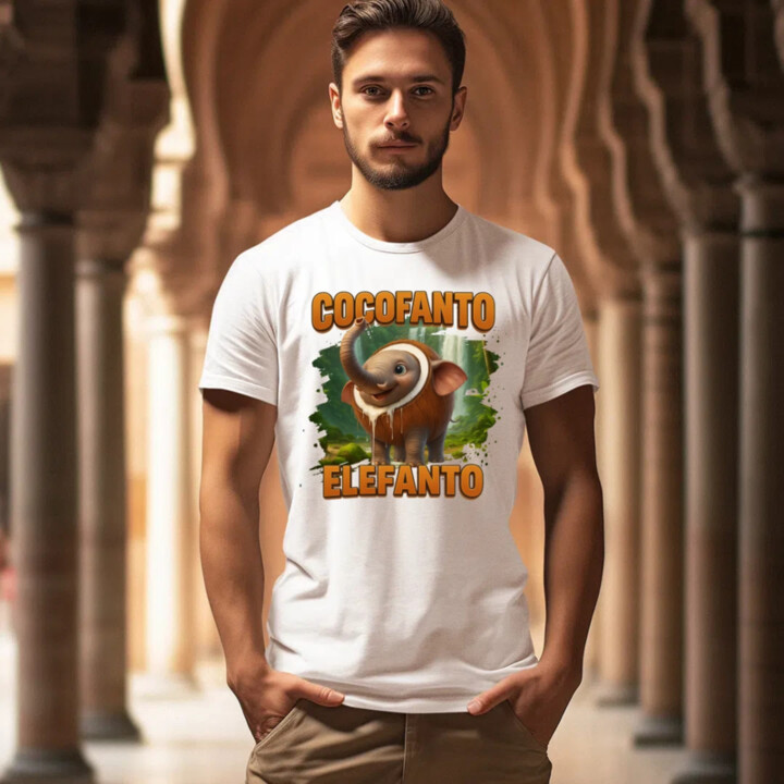 Cocofanto Elefanto - Italian Brainrot - slon v kokosu - pánske tričko s potlačou