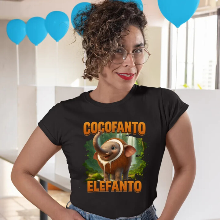 Cocofanto Elefanto - Italian Brainrot - slon v kokosu - dámske tričko s potlačou