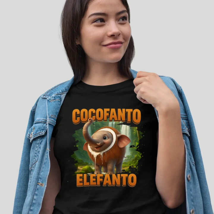 Cocofanto Elefanto - Italian Brainrot - slon v kokosu - dámske tričko s potlačou