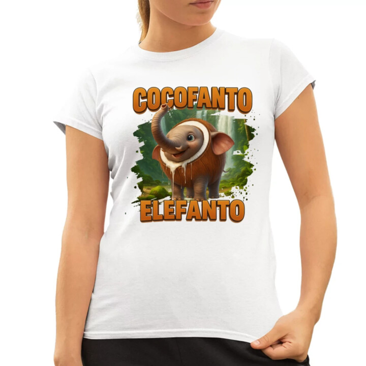 Cocofanto Elefanto - Italian Brainrot - slon v kokosu - dámske tričko s potlačou