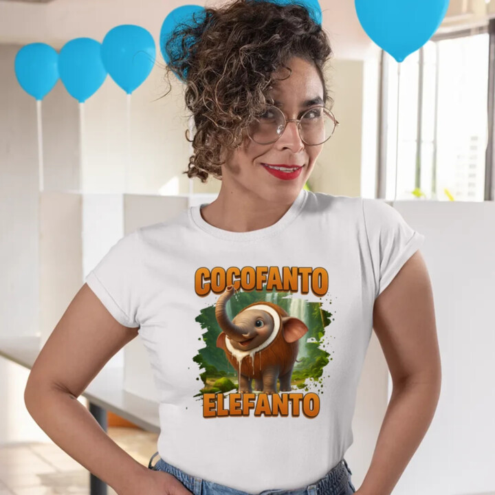 Cocofanto Elefanto - Italian Brainrot - slon v kokosu - dámske tričko s potlačou
