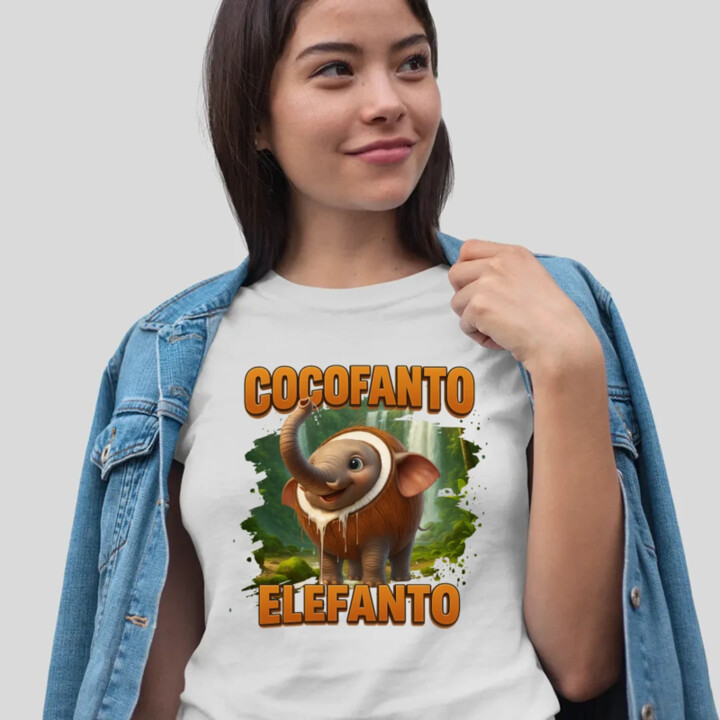 Cocofanto Elefanto - Italian Brainrot - slon v kokosu - dámske tričko s potlačou