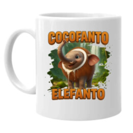 Cocofanto Elefanto - Italian Brainrot - slon v kokosu - keramický hrnček s potlačou