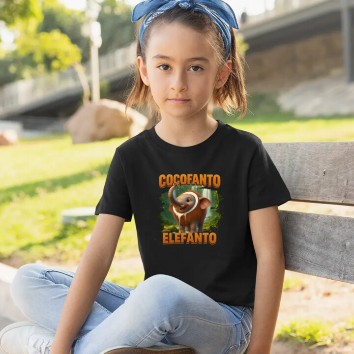 Cocofanto Elefanto - Italian Brainrot - slon v kokosu - detské tričko s potlačou