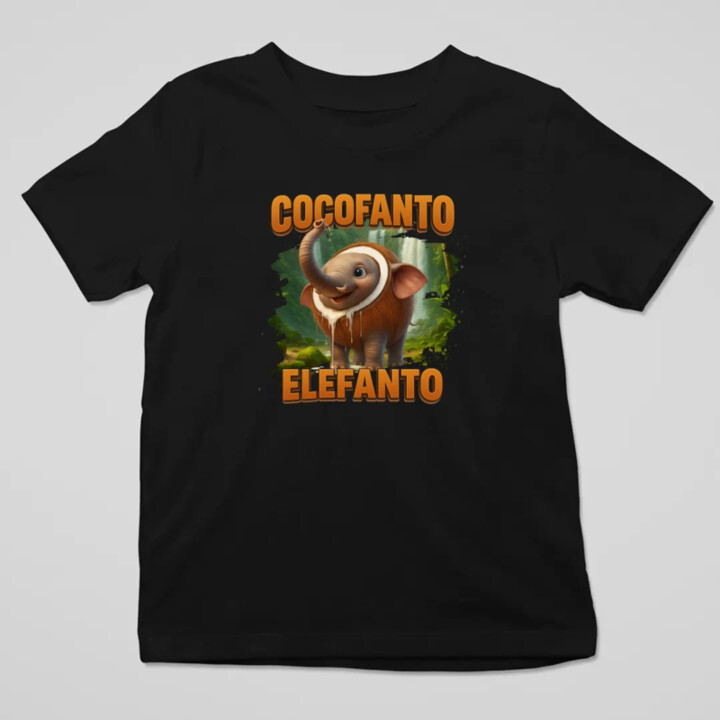 Cocofanto Elefanto - Italian Brainrot - slon v kokosu - detské tričko s potlačou