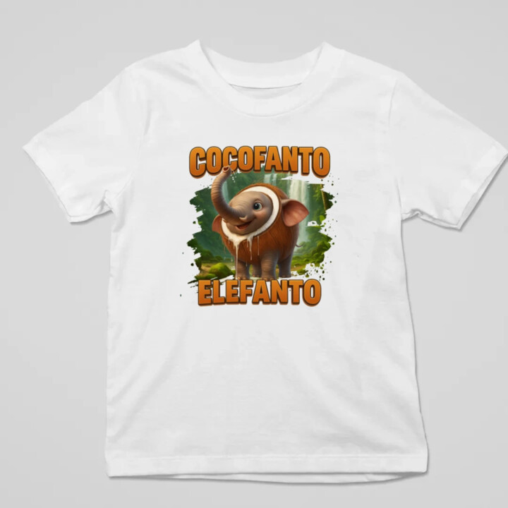 Cocofanto Elefanto - Italian Brainrot - slon v kokosu - detské tričko s potlačou