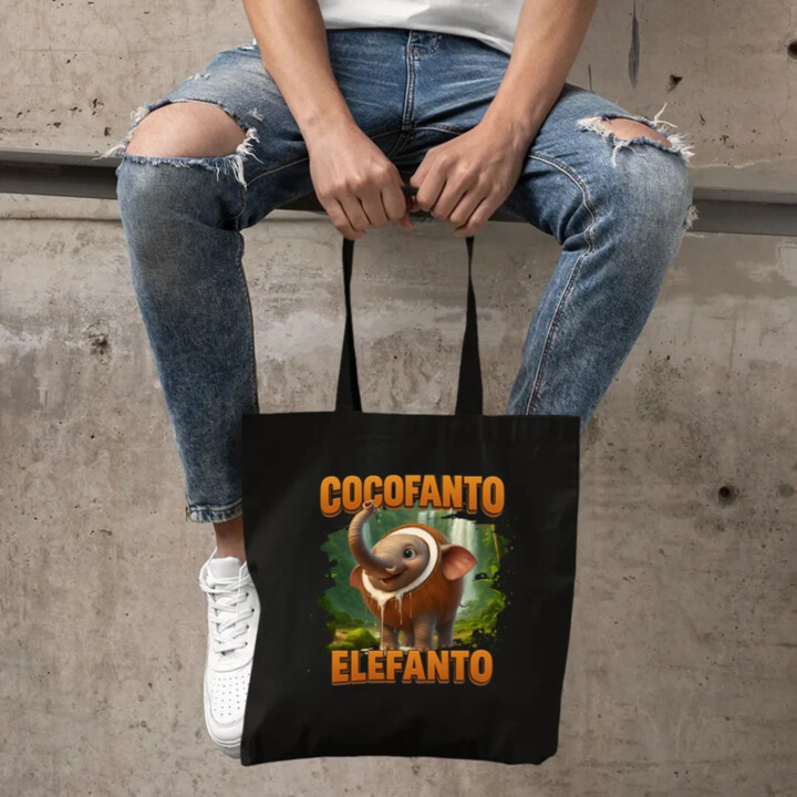 Cocofanto Elefanto - Italian Brainrot - slon v kokosu - taška s potlačou