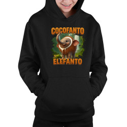 Cocofanto Elefanto - Italian Brainrot - slon v kokosu - detská mikina s kapucňou