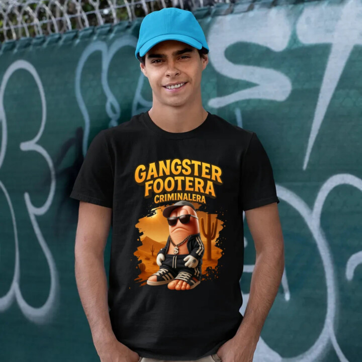 Gangster Footera Criminalera - Italian Brainrot - zločinecká noha - pánske tričko s potlačou