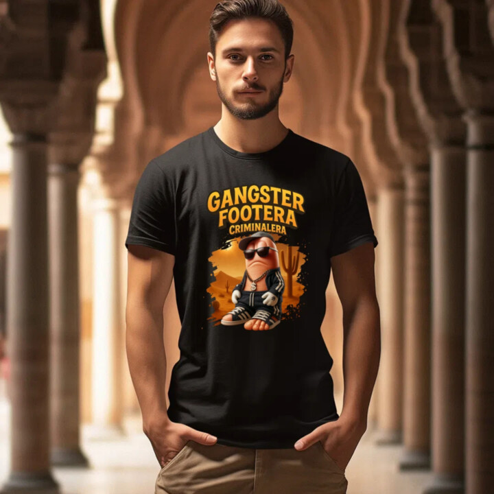 Gangster Footera Criminalera - Italian Brainrot - zločinecká noha - pánske tričko s potlačou