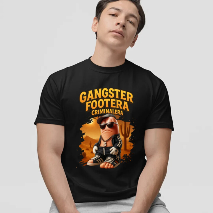 Gangster Footera Criminalera - Italian Brainrot - zločinecká noha - pánske tričko s potlačou