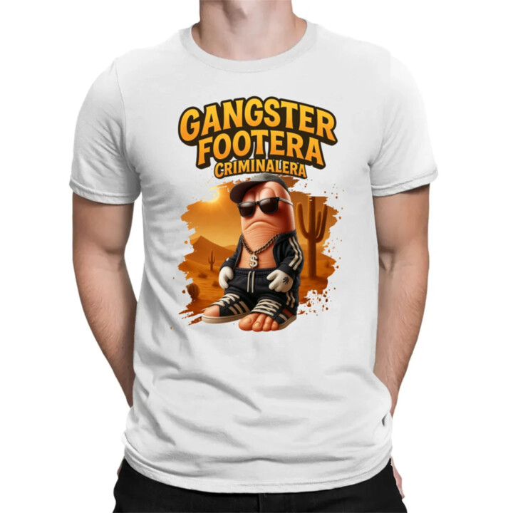 Gangster Footera Criminalera - Italian Brainrot - zločinecká noha - pánske tričko s potlačou