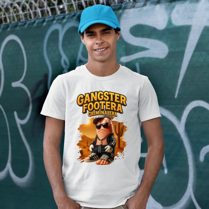 Gangster Footera Criminalera - Italian Brainrot - zločinecká noha - pánske tričko s potlačou