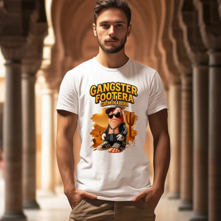 Gangster Footera Criminalera - Italian Brainrot - zločinecká noha - pánske tričko s potlačou